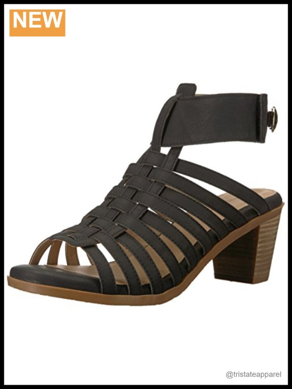 Suede Ankle Strap Block Heel Sandals Open Toe Comfortable Casual